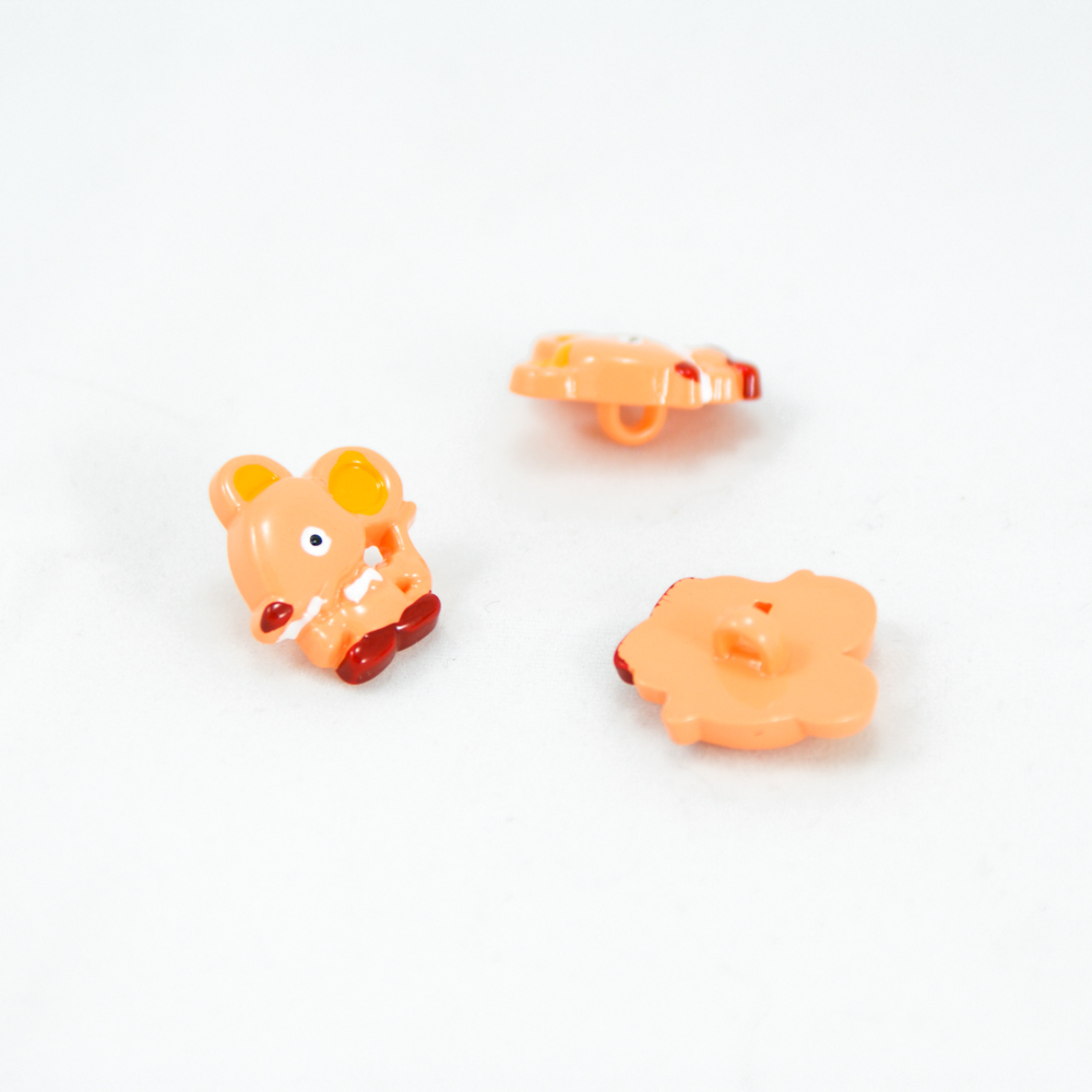 Пуговица детская CD-094 Мышка оранжевая 17,8мм, шт. Пуговица Детская